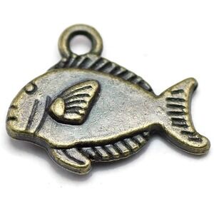 8pcs Fish Charms, ocean life lake water animals, jewelry supplies